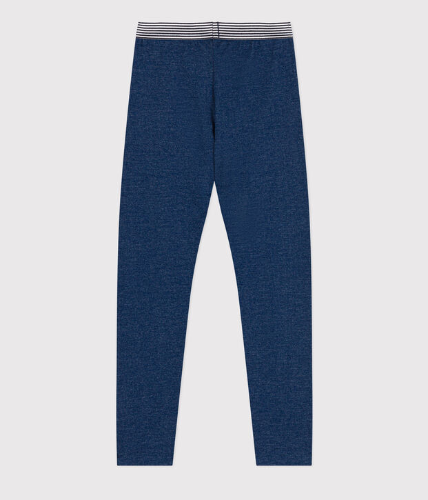 Jeggings de mulet&oacute;n de efecto vaquero de ni&ntilde;a azul/beige