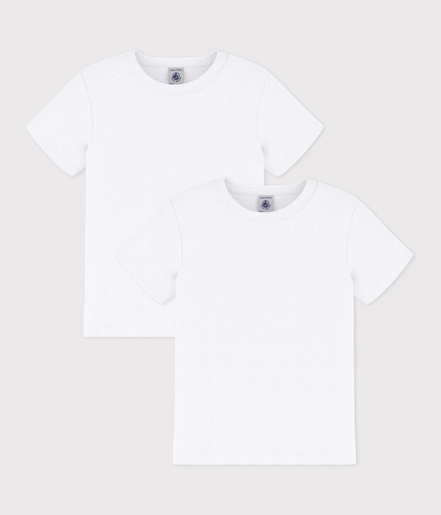 Lote de 2 camisetas de manga corta blancas de chico multicolor