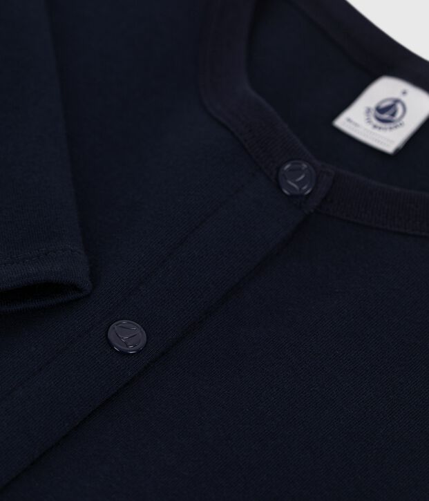 C&aacute;rdigan de algod&oacute;n liso para mujer azul