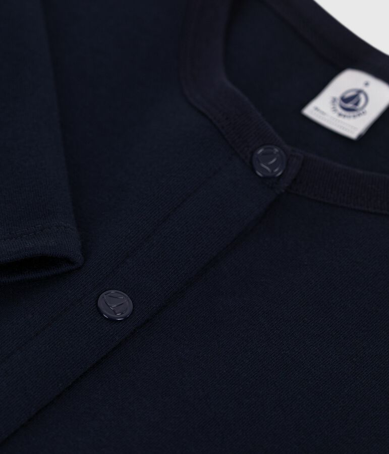 C&aacute;rdigan de algod&oacute;n liso para mujer azul