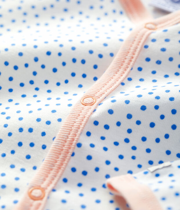 Pelele de beb&eacute; de algod&oacute;n org&aacute;nico blanco/azul