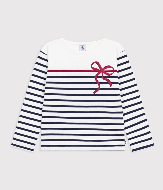Marinera infantil de algod&oacute;n blanco/multicolor