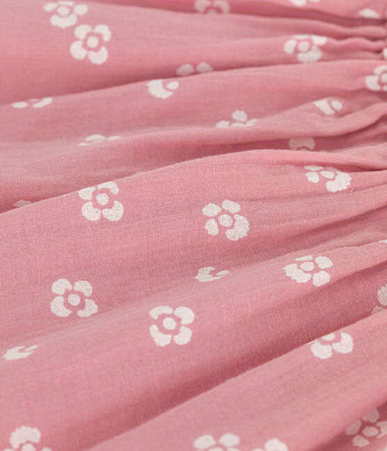 Falda infantil de algodón con flores rosa CHARME/blanco MARSHMALLOW