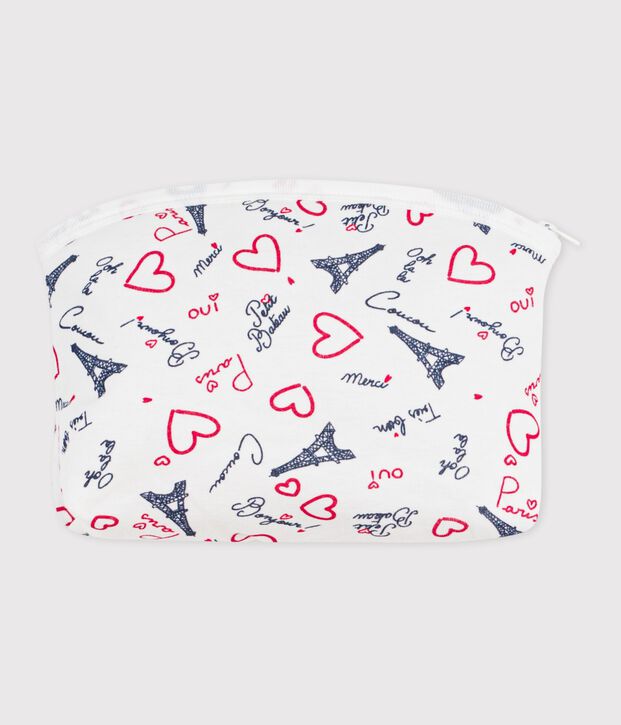 Bolsa de mano de algod&oacute;n con estampado de Par&iacute;s para beb&eacute; blanco/multicolor