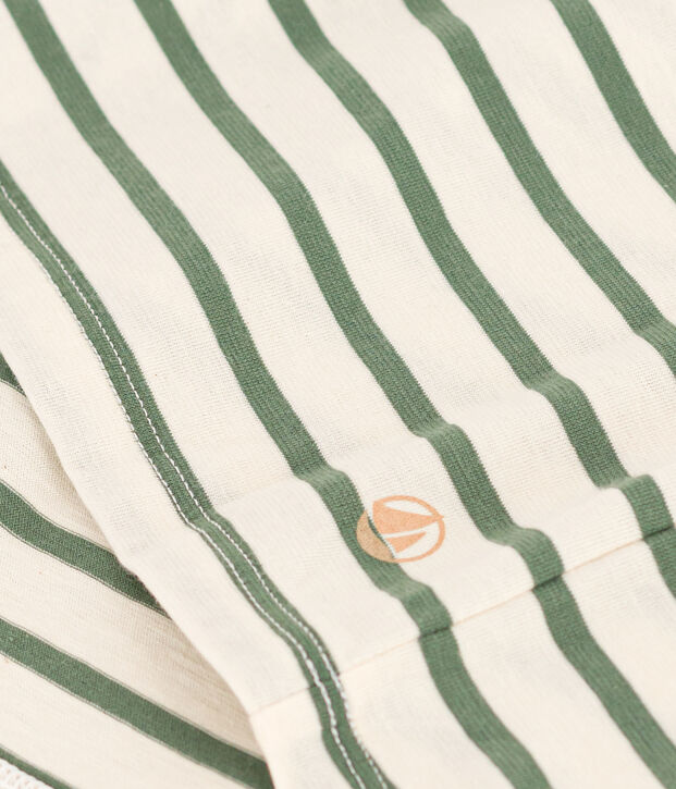 Camiseta LA RECTA de algod&oacute;n con cuello redondo para mujer crudo/verde