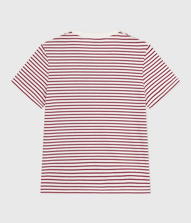 Camiseta Recta de algod&oacute;n de manga corta para mujer rojo/rojo