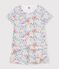 Pijama corto infantil de algod&oacute;n con flores blanco/multicolor
