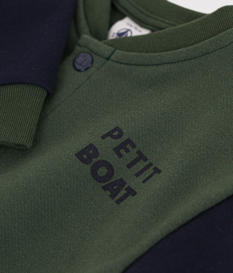 Chaqueta de b&eacute;isbol de mulet&oacute;n de beb&eacute; verde/azul