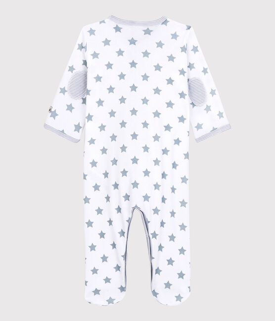 Pijama enterizo con estrellas grises de bebé de algodón blanco ECUME/gris MISTIGRI