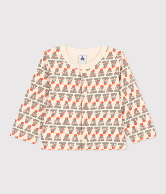 Cárdigan de punto jersey grueso con estampado de bebé blanco AVALANCHE/ MULTICO