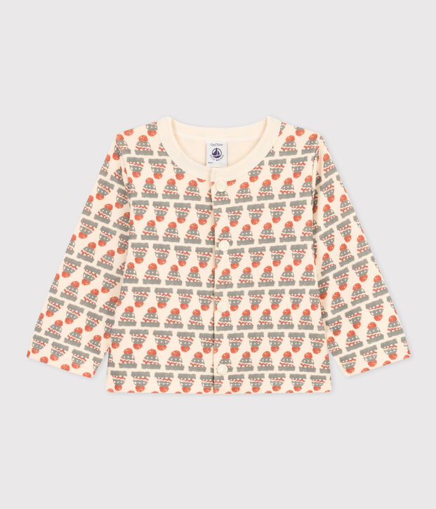 C&aacute;rdigan de punto jersey grueso con estampado de beb&eacute; crudo/multicolor