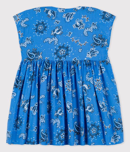Vestido de popelina de manga corta con estampado de bandana para bebé azul BRASIER/blanco MULTICO