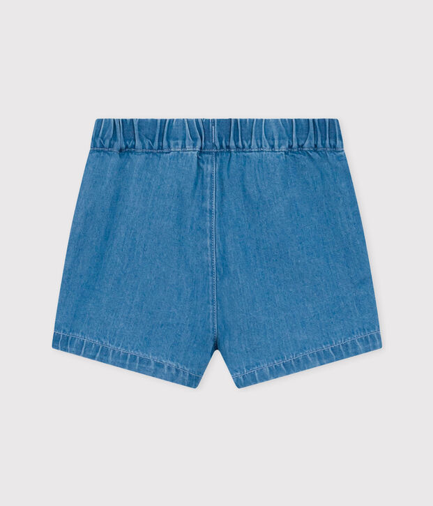Shorts de tejido vaquero ligero para beb&eacute; azul