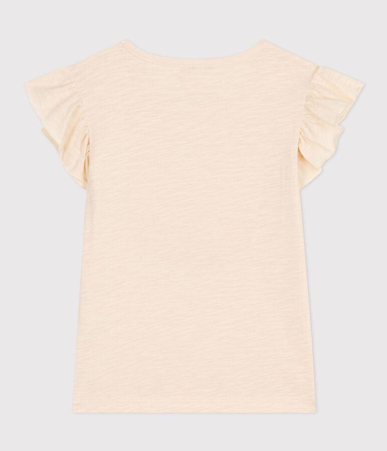 Camiseta de punto flameado para ni&ntilde;a crudo