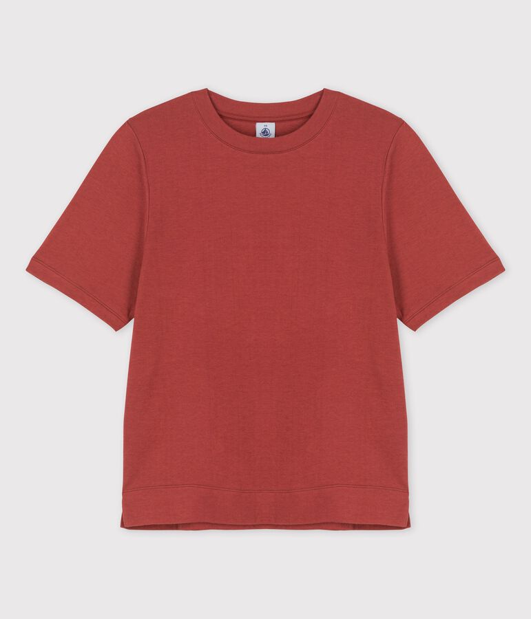 CAMISETA BOXY T&Uacute;BICO de algod&oacute;n de mujer marron