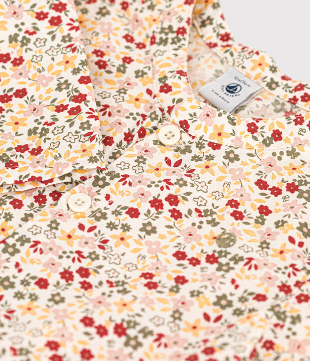 Camisa estampada de popelina para beb&eacute; crudo/multicolor