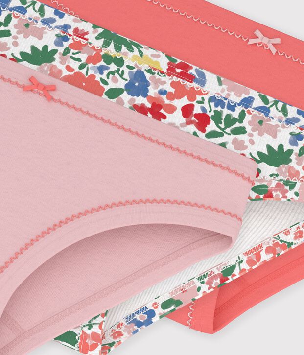 Juego de braguitas infantiles de algod&oacute;n con flores multicolor