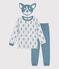 Pijama de algodón con motivo de perro y máscara para niño/niña gris POUSSIERE/ ROVER