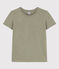Camiseta LA RECTA de algodón con cuello redondo para mujer verde MARECAGE