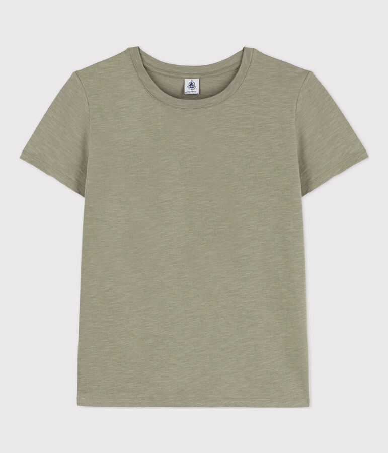 Camiseta LA RECTA de algod&oacute;n con cuello redondo para mujer verde