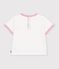 Camiseta lisa de algod&oacute;n de manga corta con insignia de coraz&oacute;n para beb&eacute; blanco