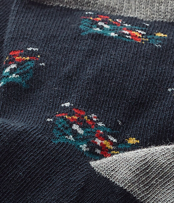 Calcetines floreados para niña azul SMOKING/blanco MULTICO