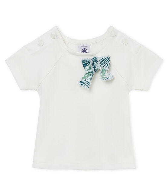 Blusa manga corta para bebé niña blanco MARSHMALLOW