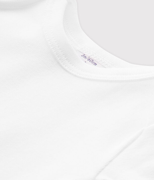 Camiseta lisa unisex para beb&eacute; blanco
