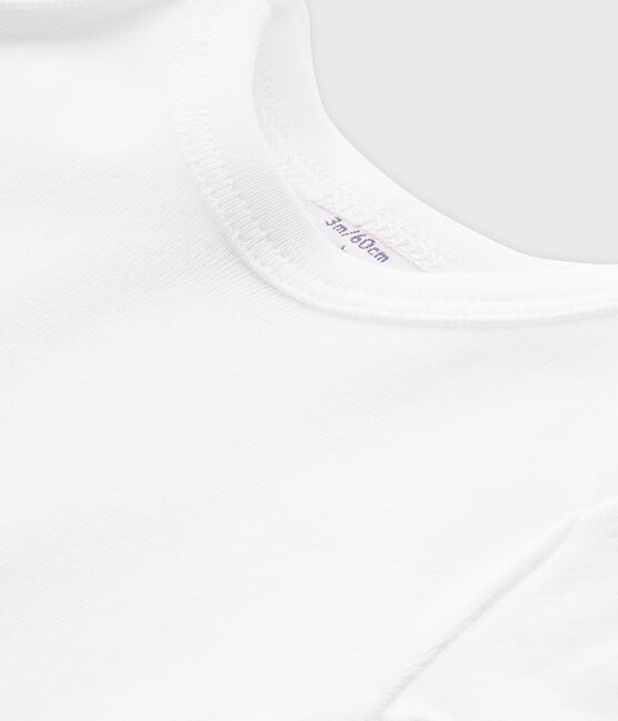 Camiseta lisa unisex para bebé blanco ECUME