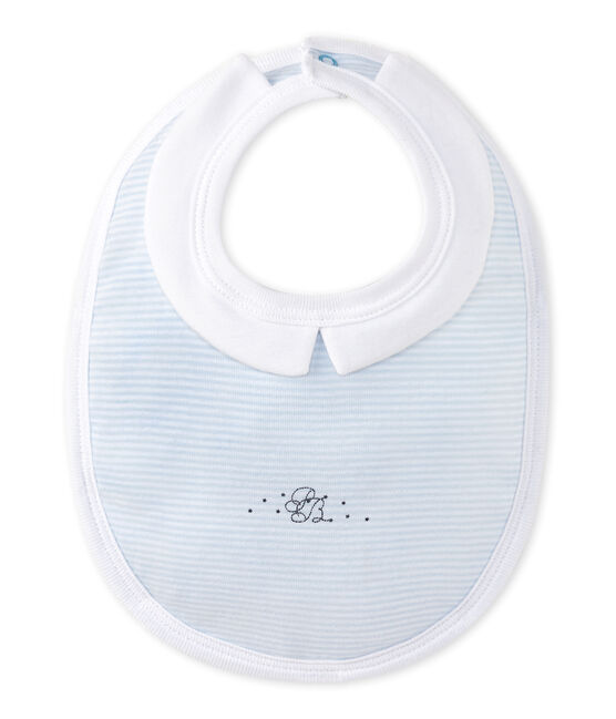 Babero forrado bebé niño azul FRAICHEUR/blanco ECUME