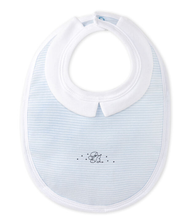 Babero forrado beb&eacute; ni&ntilde;o azul/blanco