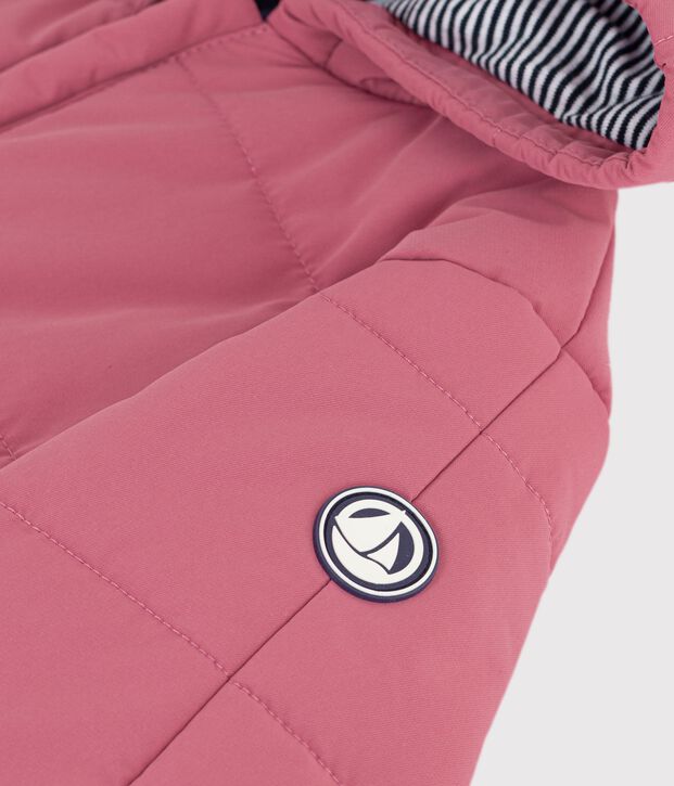 Buzo de poli&eacute;ster liso para beb&eacute; rosa