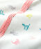 Pijama enterizo de gatitos de colores de bebé en punto de doble cara blanco MARSHMALLOW/blanco MULTICO
