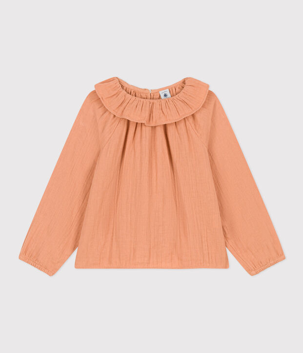 Blusa de gasa de algod&oacute;n para ni&ntilde;a rosa