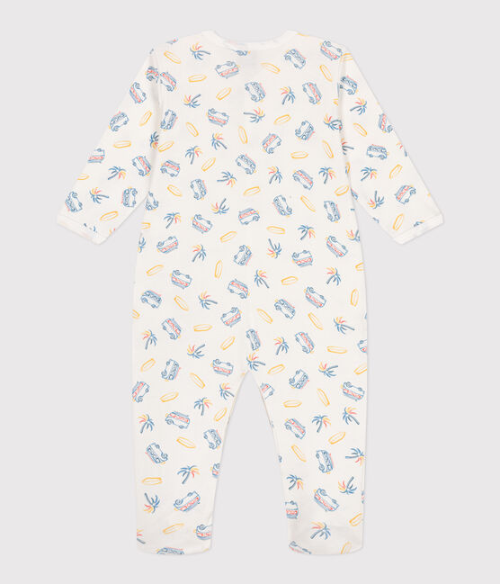 Pijama de algodón para bebé con furgonetas blanco MARSHMALLOW/blanco MULTICO