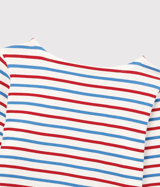 Jersey marinero de algodón de mujer blanco MARSHMALLOW/rojo BRASIER/azul PEPS