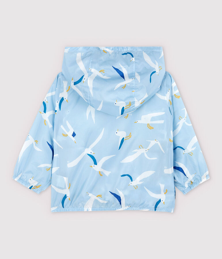 Cortavientos de poliamida ligera reciclada de beb&eacute; ni&ntilde;o azul JASMIN/blanco MULTICO