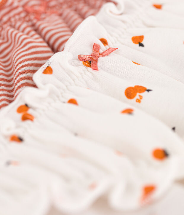 Juego de 2 braguitas de algod&oacute;n con volantes para mujer multicolor