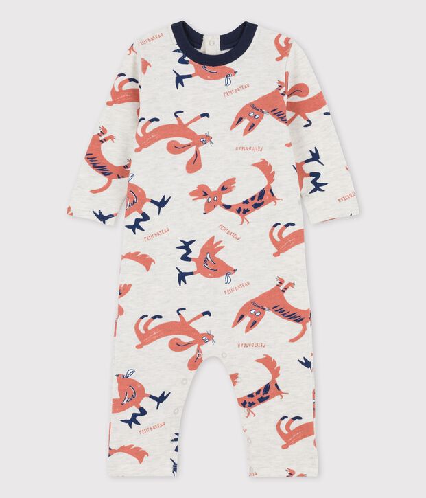 Mono con estampado de animales de mulet&oacute;n de beb&eacute; beige/multicolor
