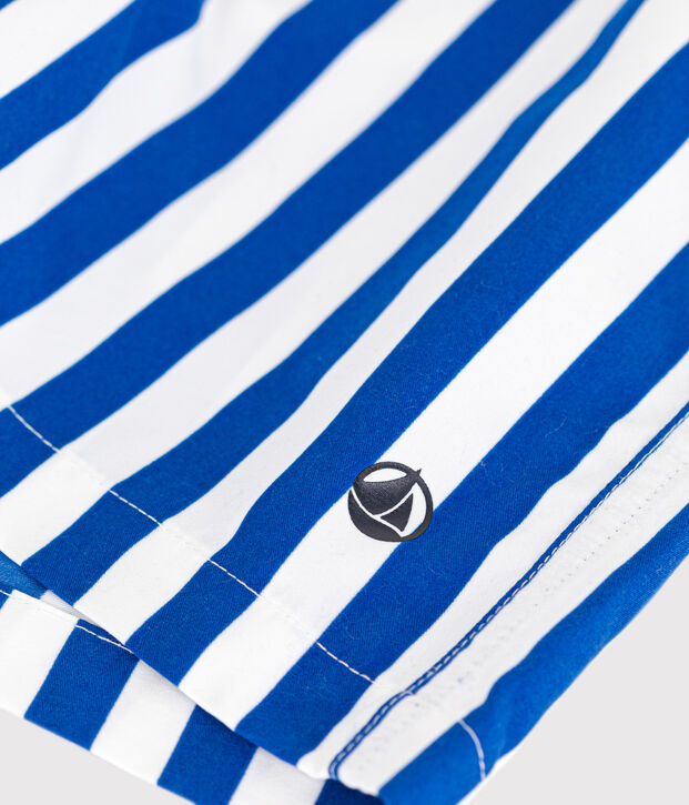 Ba&ntilde;ador a rayas para ni&ntilde;o blanco/azul