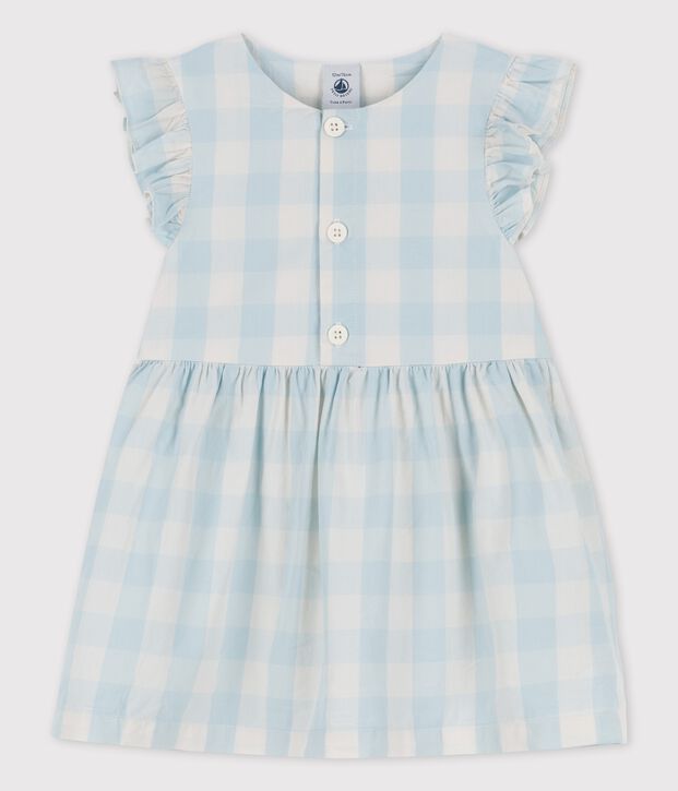 Vestido de popelina de Vichy para beb&eacute; BOLDAIR/blanco