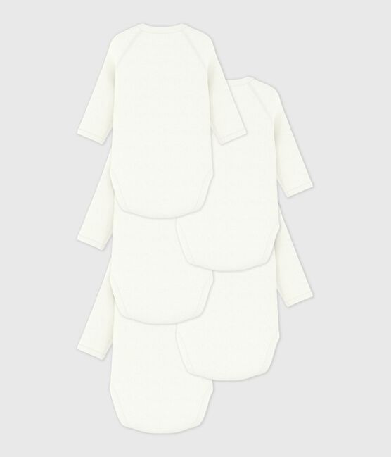 Juego de bodies cruzados lisos de algodón de manga larga para bebé variante 1