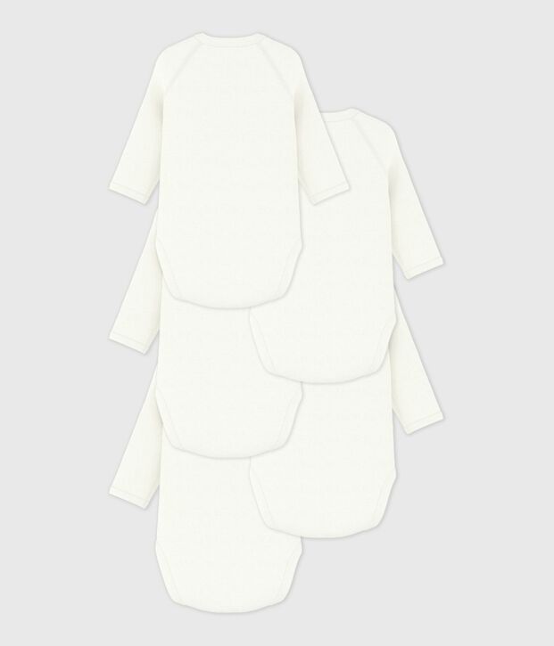 Juego de bodies cruzados lisos de algod&oacute;n de manga larga para beb&eacute; multicolor