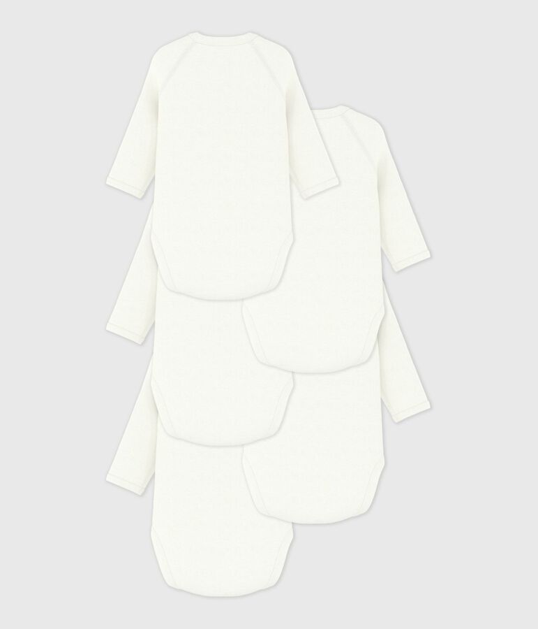 Juego de bodies cruzados lisos de algod&oacute;n de manga larga para beb&eacute; multicolor