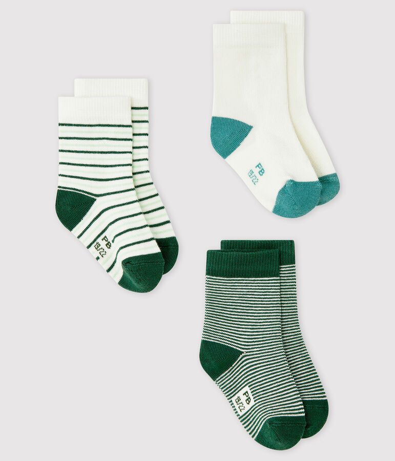 Lote de 3 pares de calcetines de beb&eacute; ni&ntilde;o multicolor
