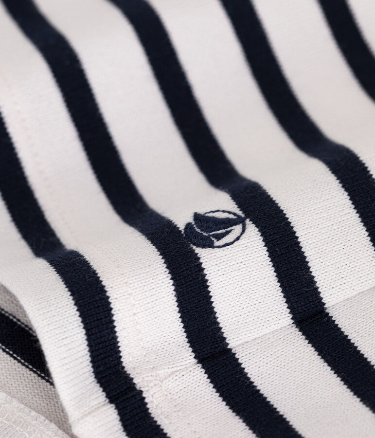 Marinera de algod&oacute;n con botones para mujer blanco/azul