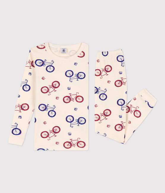 Pijama snugfit de algodón de niña / niño blanco AVALANCHE/ MULTICO