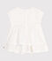 Vestido de ceremonia de manga corta de algodón ligero para bebé blanco ECUME/ ARGENT