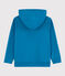 Sudadera con cremallera y capucha de algodón de niño azul MYKONOS
