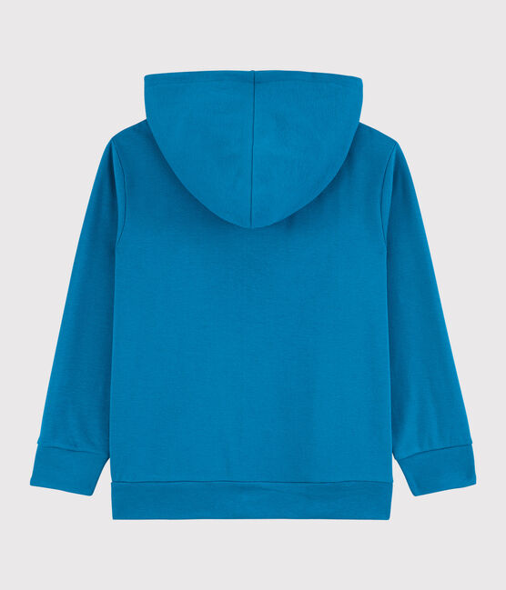 Sudadera con cremallera y capucha de algodón de niño azul MYKONOS